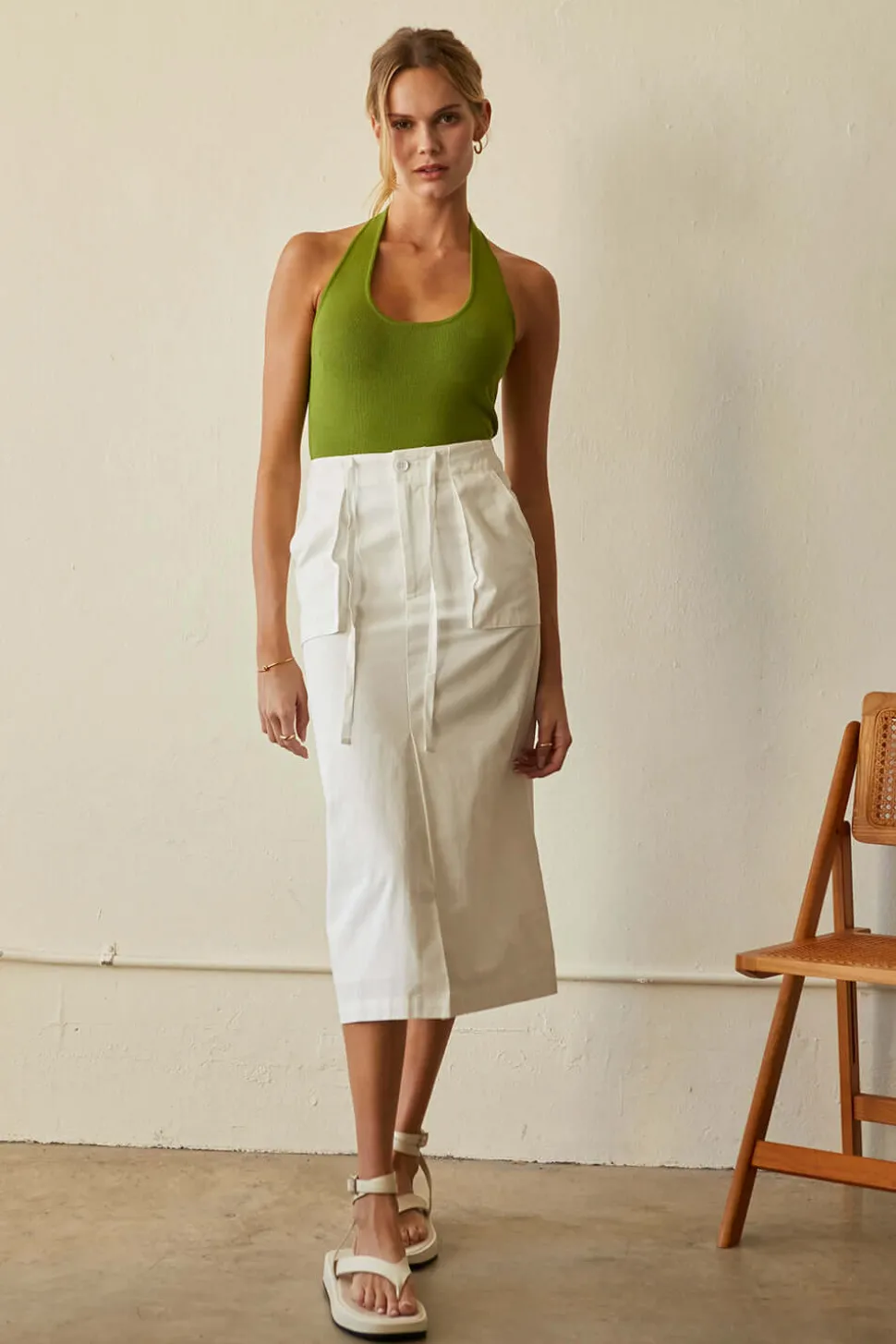 Alice Cotton Midi Skirt