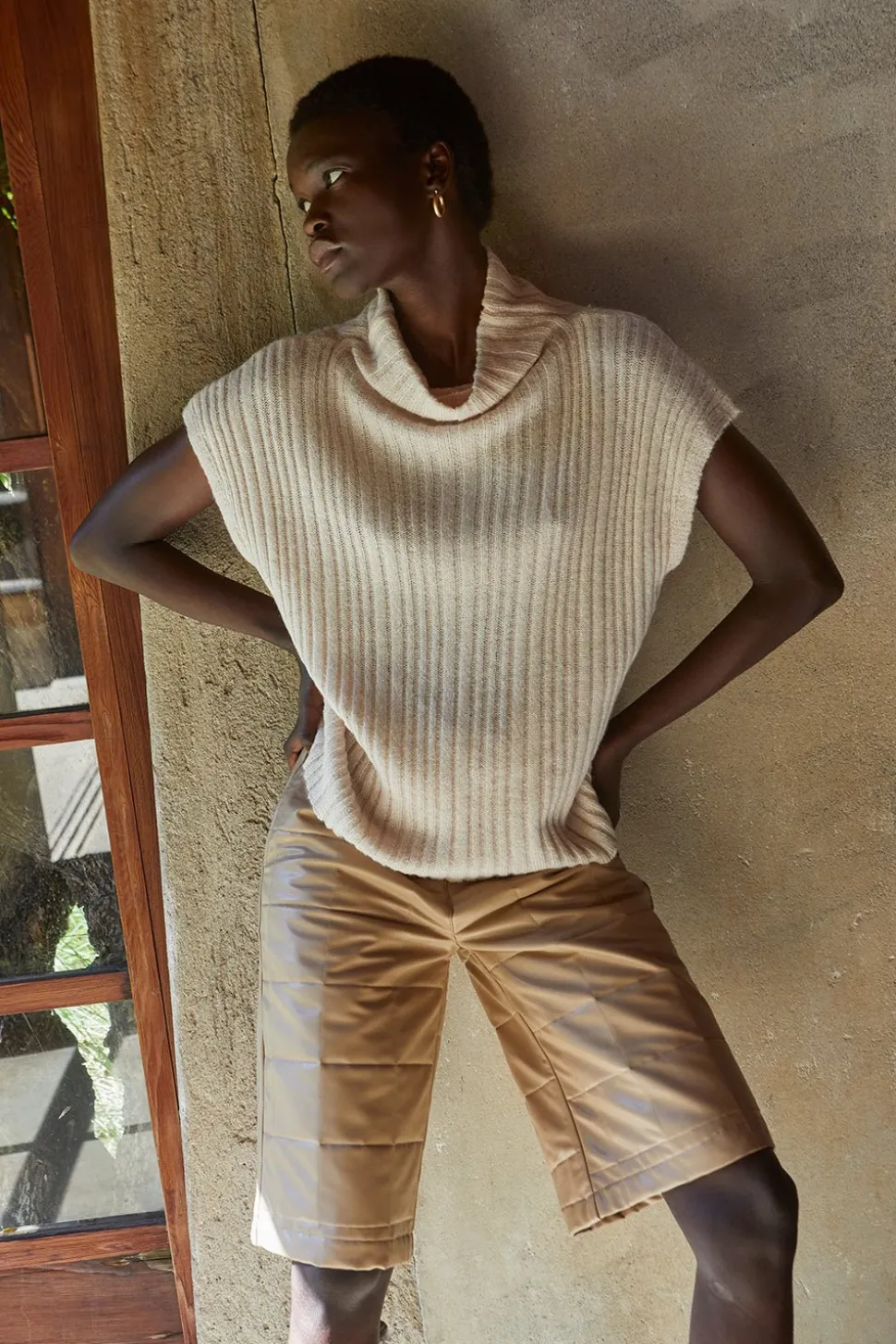 Amanda Vegan Leather Bermuda Shorts