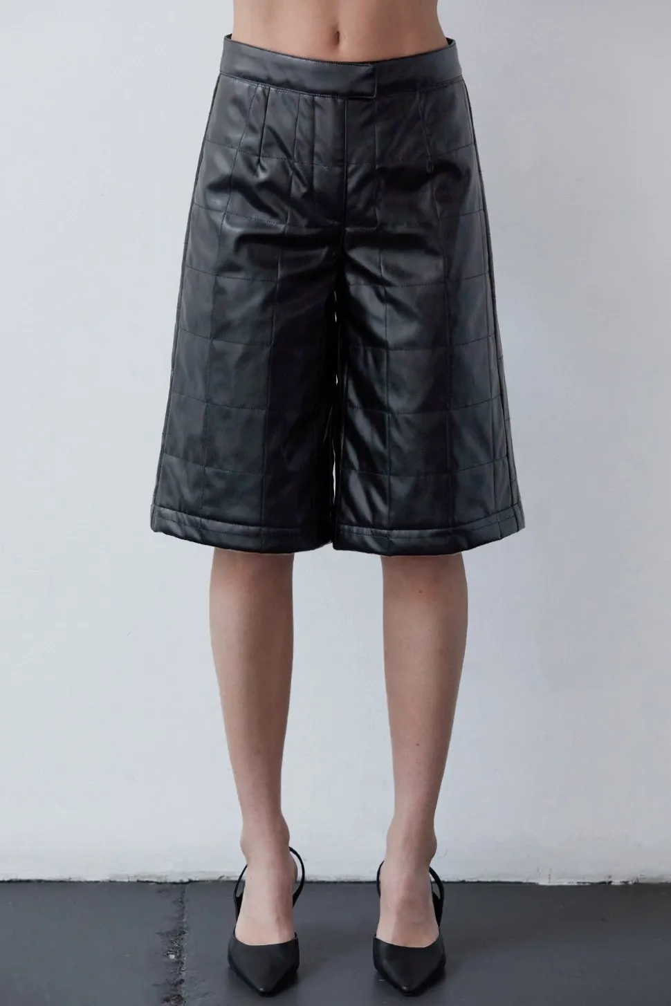 Amanda Vegan Leather Bermuda Shorts