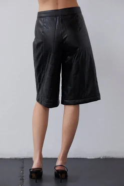 Amanda Vegan Leather Bermuda Shorts