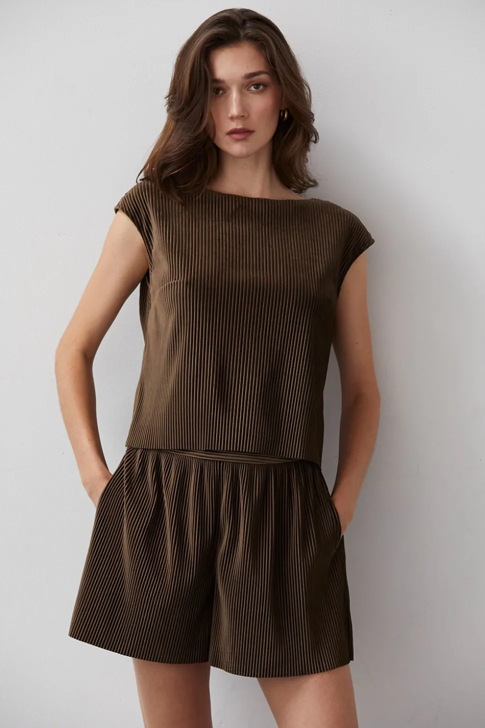 Ari Knit Plisse Set