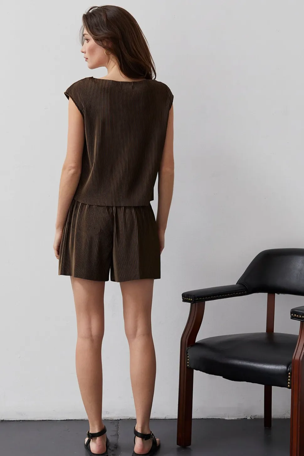 Ari Knit Plisse Set