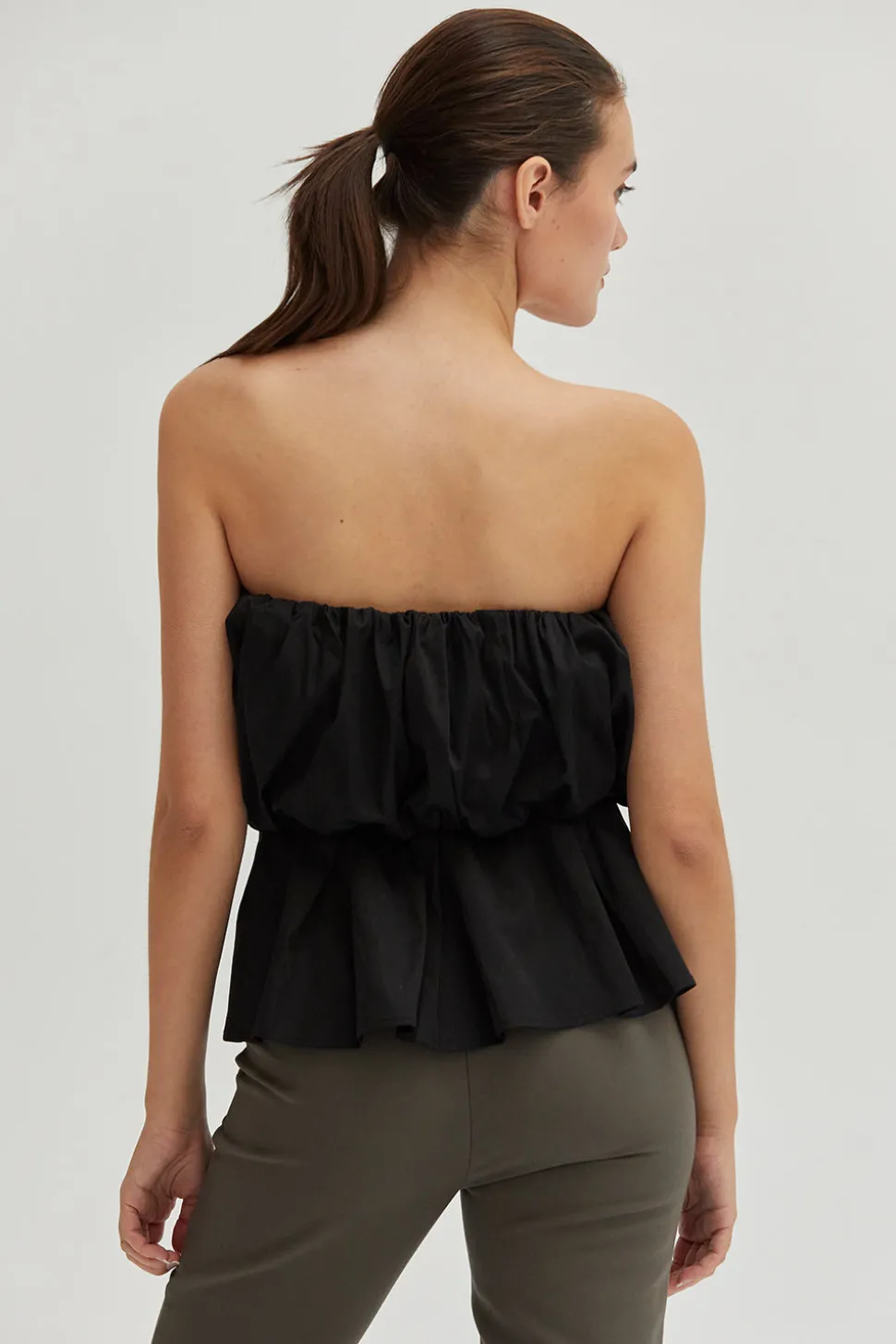 Arianna Balloon Peplum Tube Top