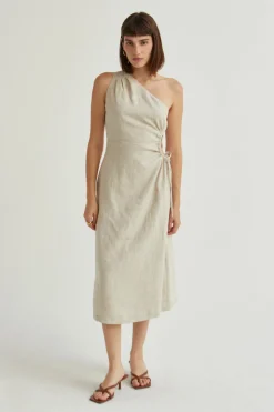 Aura One Shoulder Midi Dress