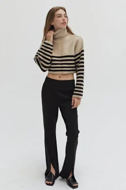 Avery Turtleneck Striped Sweater Top