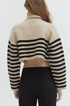 Avery Turtleneck Striped Sweater Top