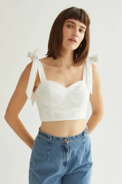 Balia Eyelet Bustier Top