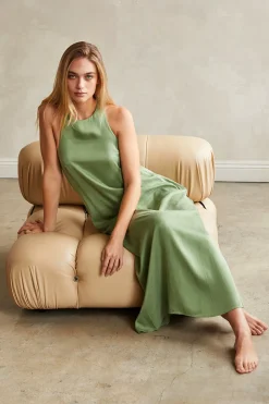 Bona Back Twist Cupro Slip Dress