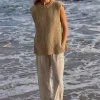 Bora Knit Top - Beige & Cool Grey