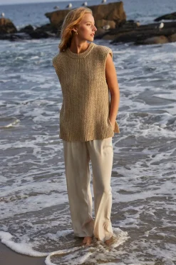 Bora Knit Top - Beige & Cool Grey
