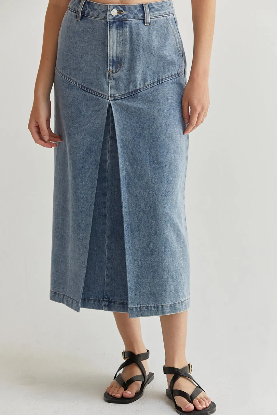 Brielle Denim Midi Skirt