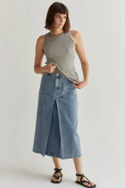 Brielle Denim Midi Skirt