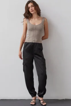 Brooklyn Satin Cargo Joggers