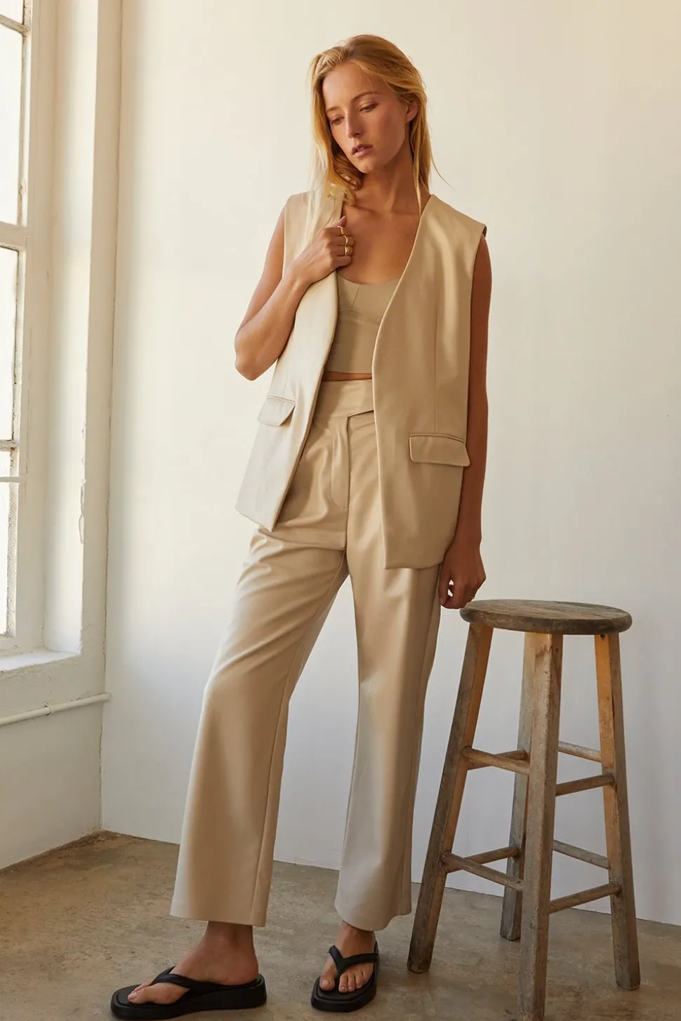 Brooklyn Vegan Leather Vest Jacket
