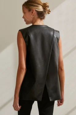 Brooklyn Vegan Leather Vest Jacket