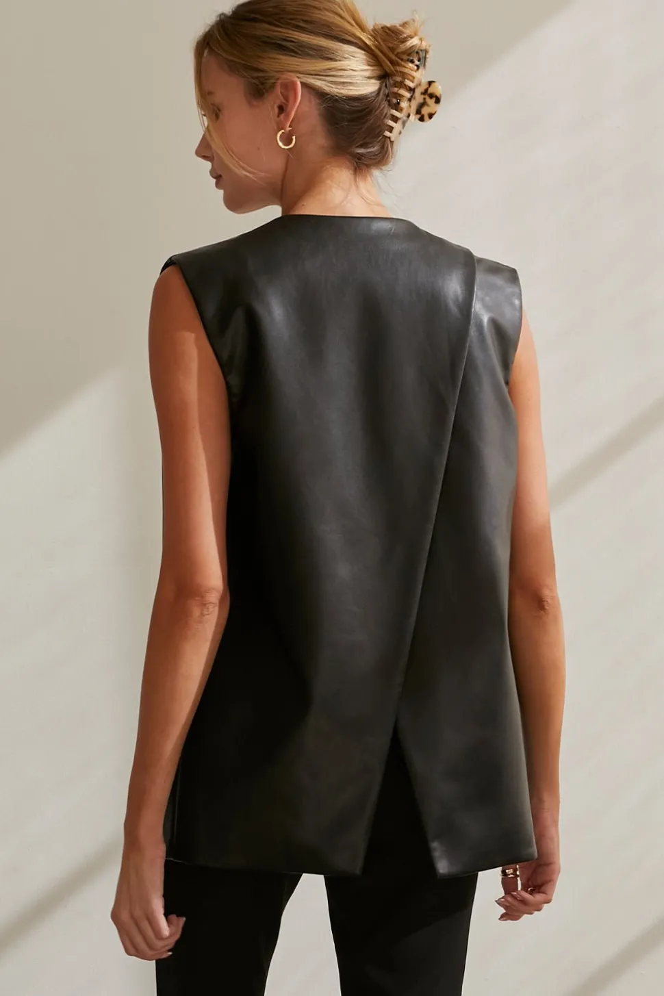 Brooklyn Vegan Leather Vest Jacket