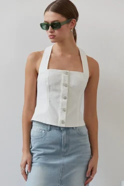 Candice Denim Halter Top