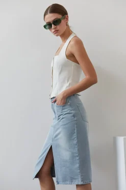 Candice Denim Halter Top