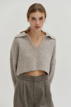 Carter Waffle Polo Sweater