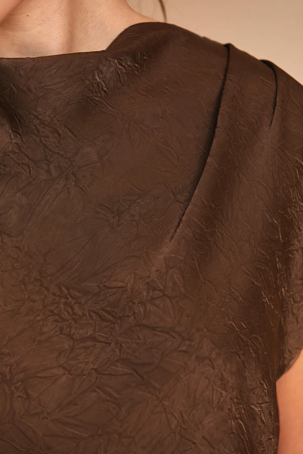 Claire Cowl Neck Crushed Satin Top