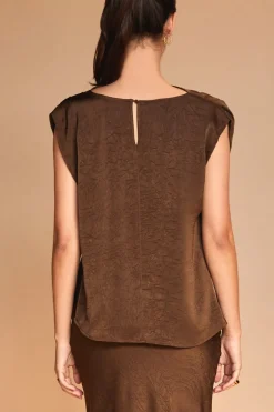 Claire Cowl Neck Crushed Satin Top