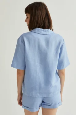 Clara Linen Button Up Top