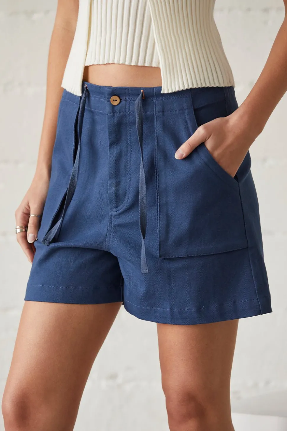 Cleo Utility Denim Shorts