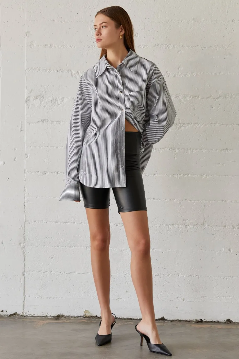 Clyde Vegan Leather Biker Shorts