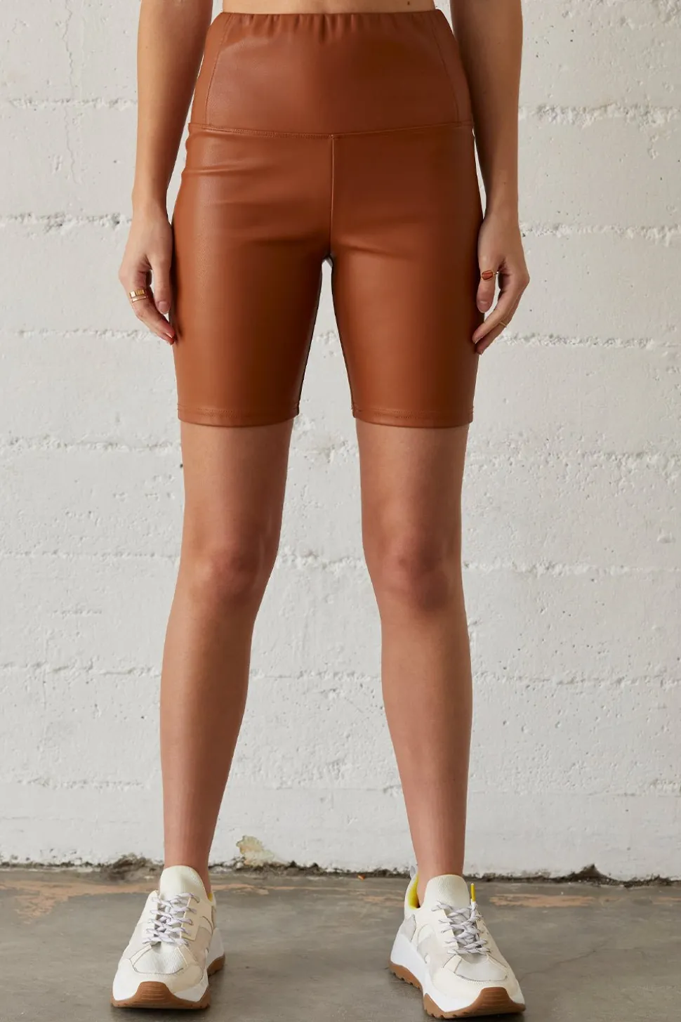 Clyde Vegan Leather Biker Shorts