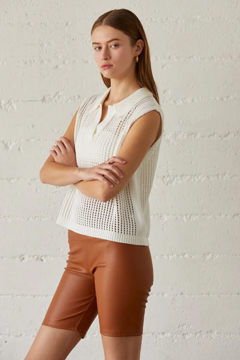 Clyde Vegan Leather Biker Shorts