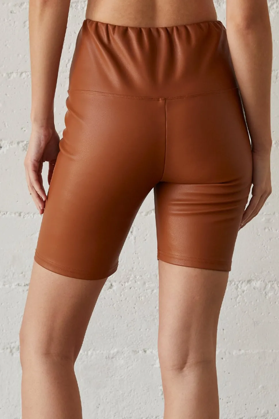 Clyde Vegan Leather Biker Shorts