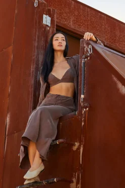 Colette Bralette & Button Up Cupro Set