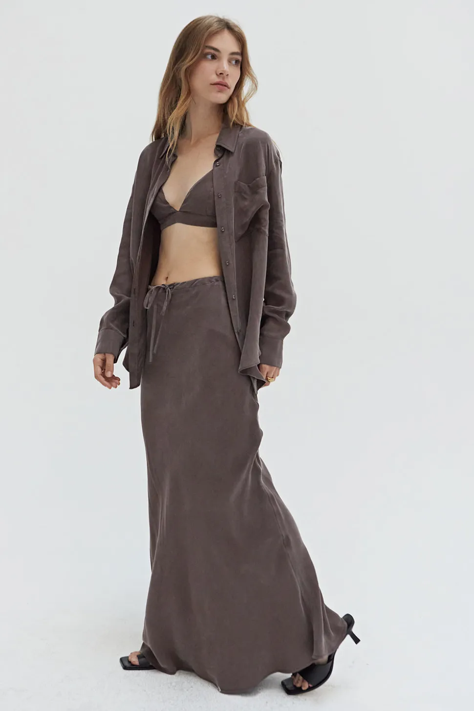 Colette Bralette & Button Up Cupro Set