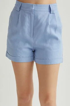 Cora Cuffed Linen Shorts