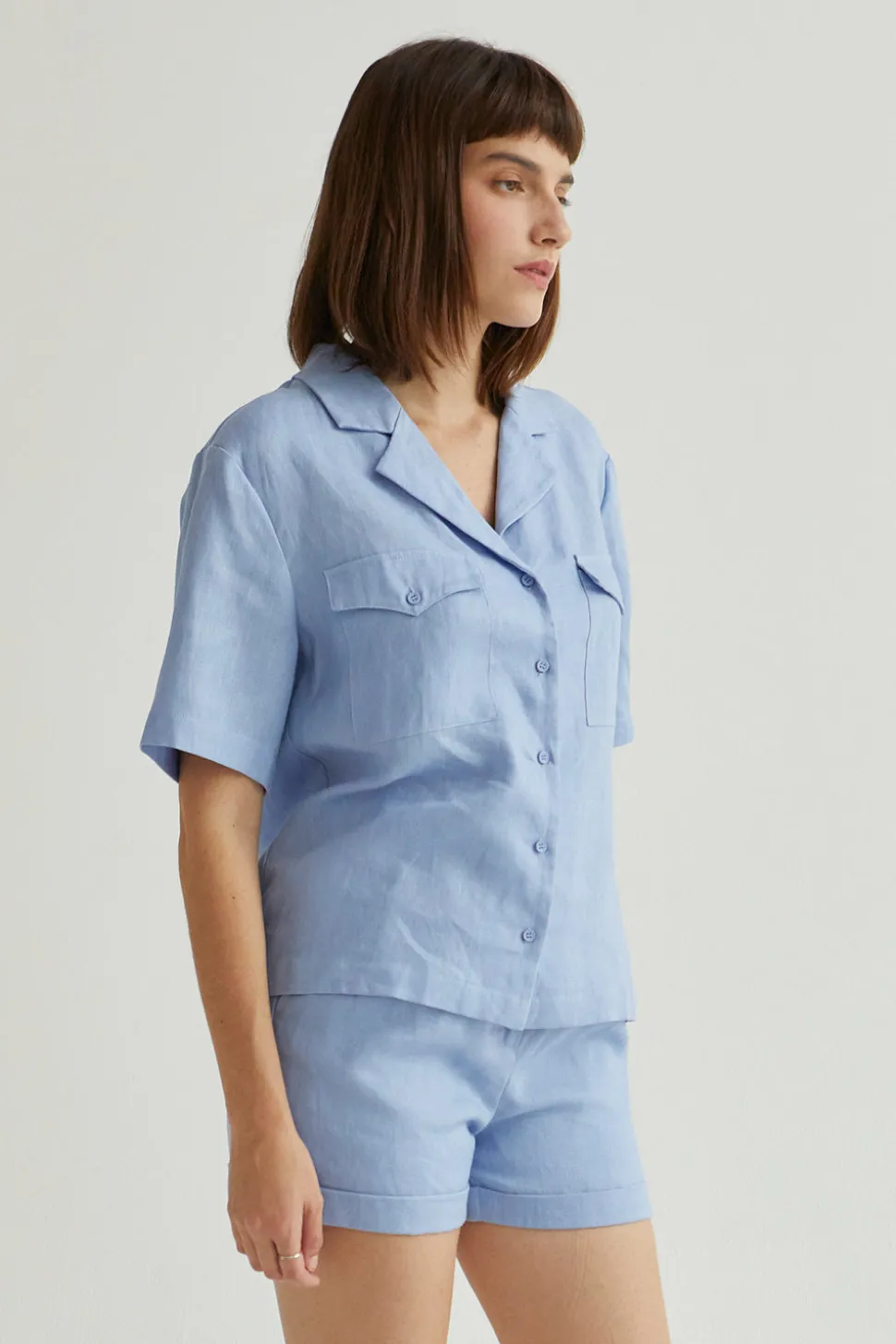 Cora Cuffed Linen Shorts
