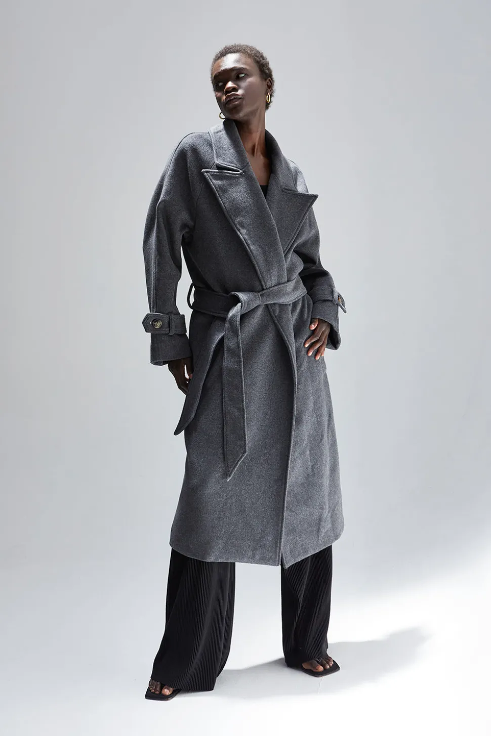 Dakota Wool Blend Wrap Coat
