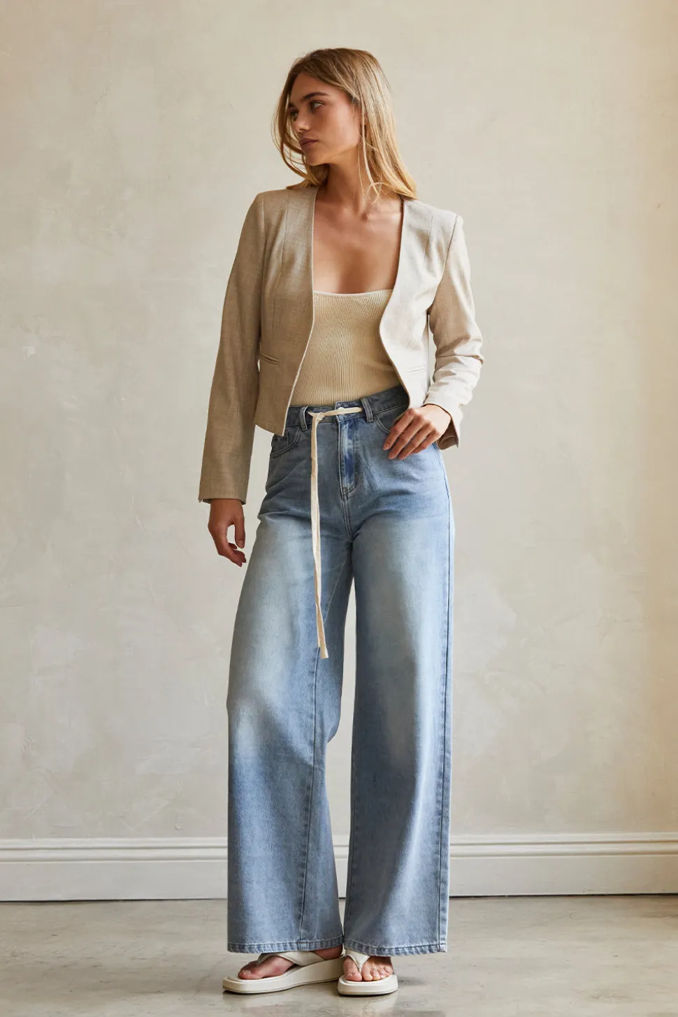 Danica Front Tie Denim Pants