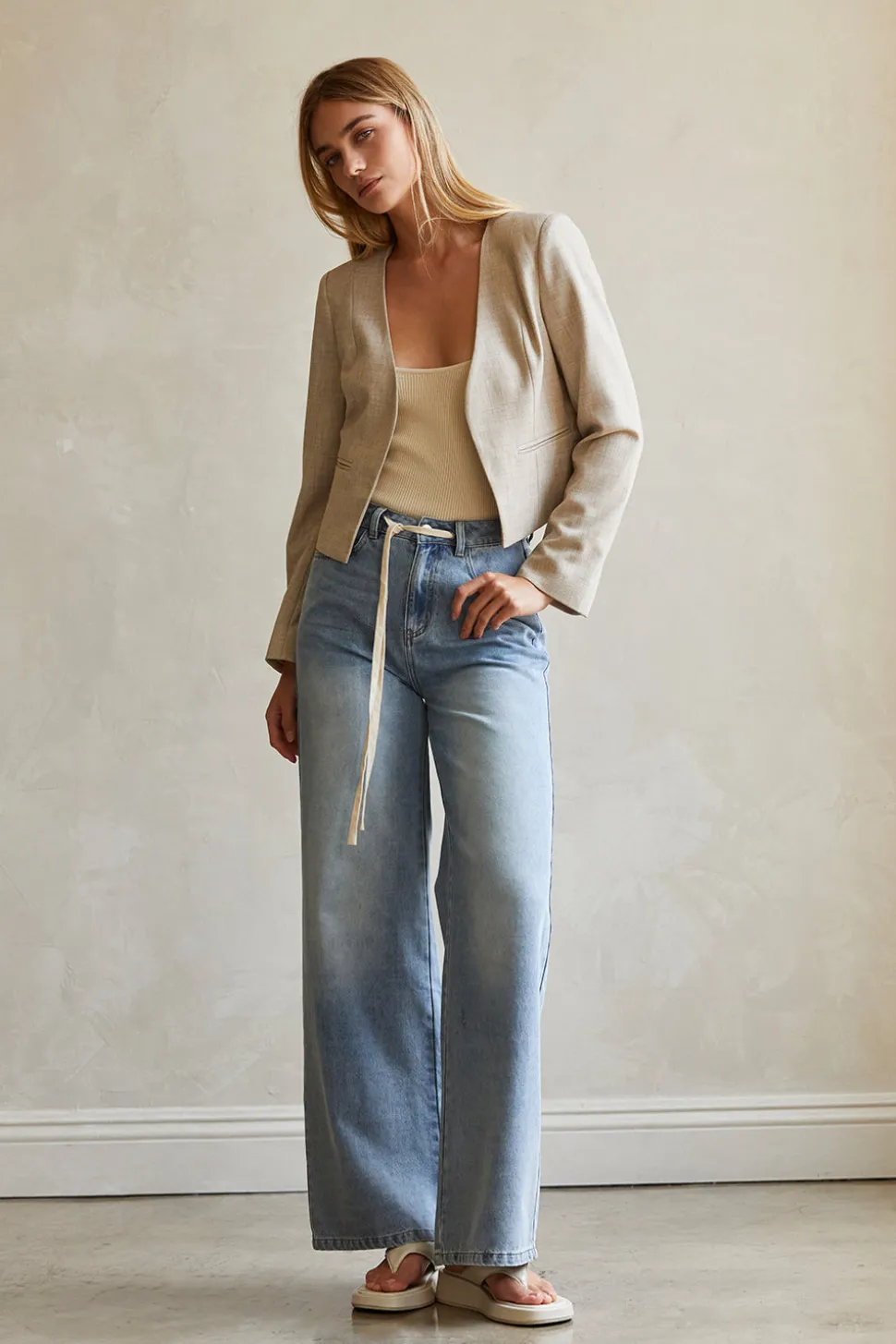Danica Front Tie Denim Pants