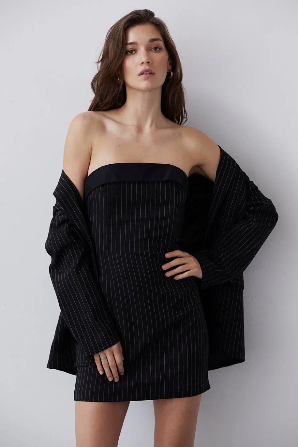 Devon Pinstriped Mini Dress