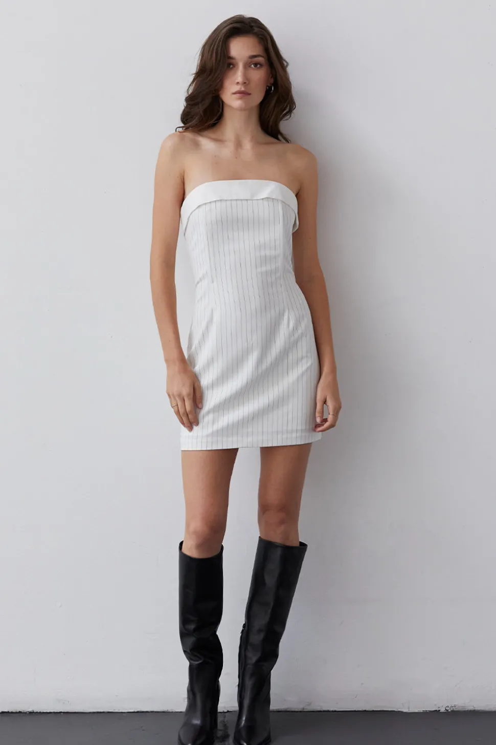 Devon Pinstriped Mini Dress