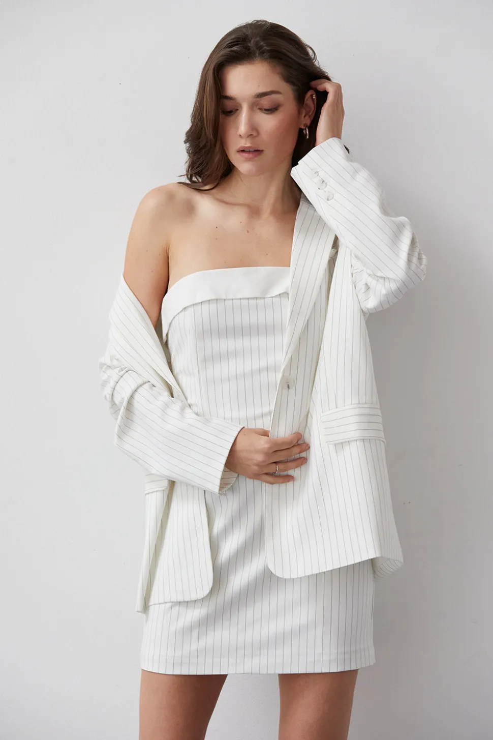 Devon Pinstriped Mini Dress
