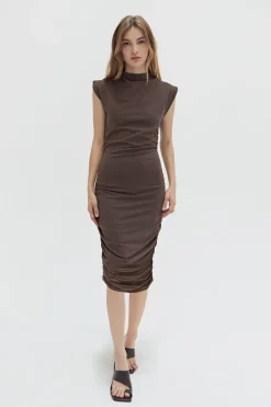 Elize Mock Neck Knit Midi Dress