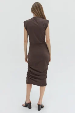 Elize Mock Neck Knit Midi Dress