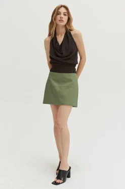 Elon Vegan Leather Mini Skirt