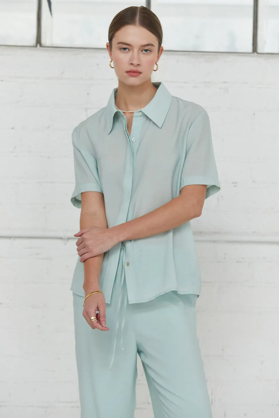 Ember Sheer Button Up Shirt
