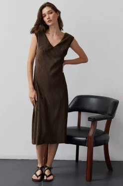 Estelle Knit Plisse Midi Dress