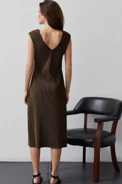 Estelle Knit Plisse Midi Dress