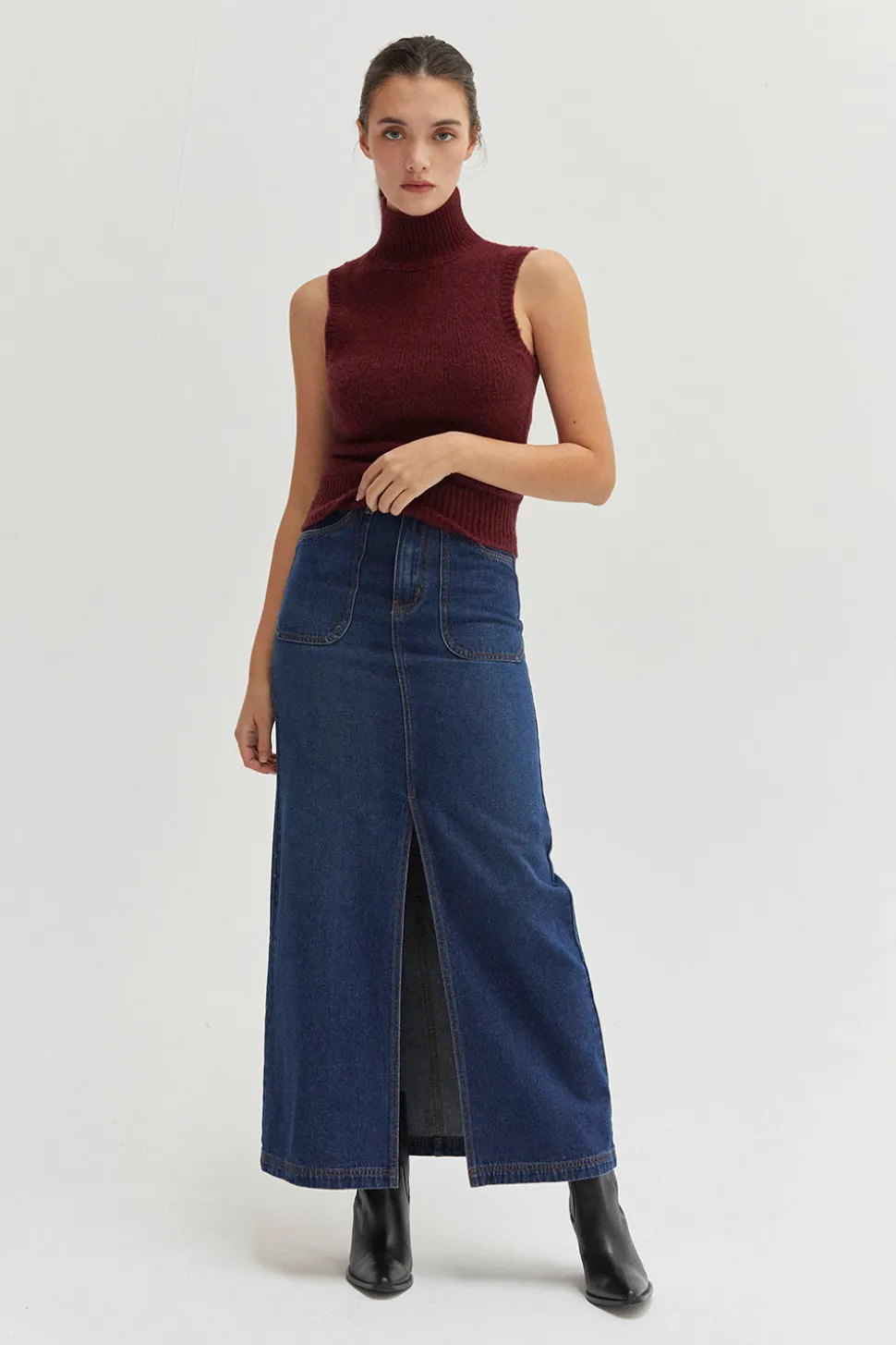 Esther Denim Maxi Skirt
