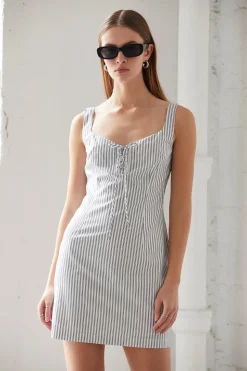 Hailey Pinstripe Mini Dress
