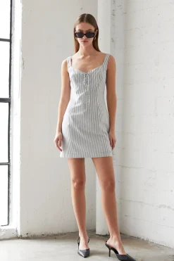 Hailey Pinstripe Mini Dress